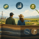 Illustration of two people reviewing a land map near oil wells, with royalty and risk icons for investing in mineral rights